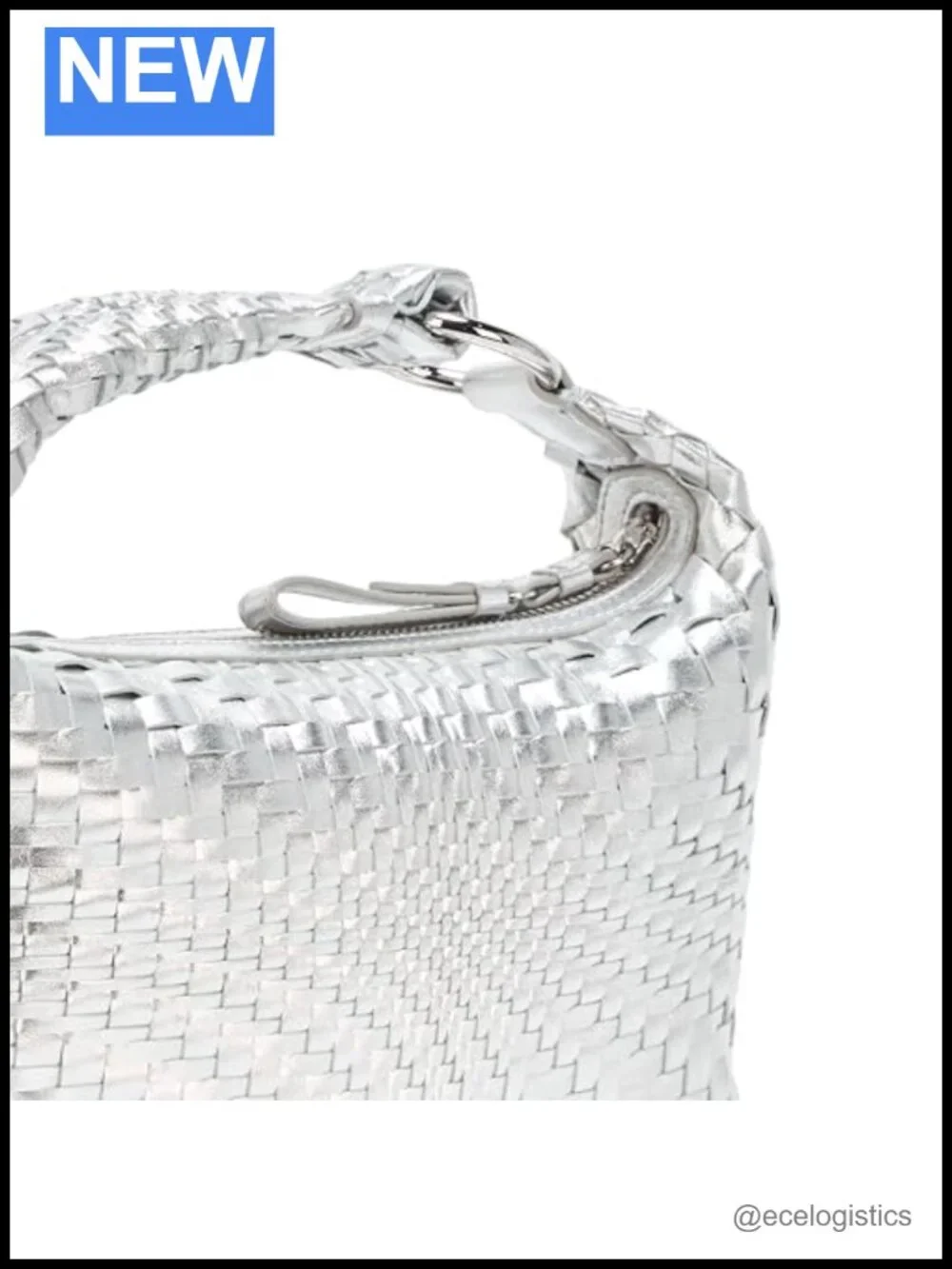 Cole Haan Mini Hobo Bag Silver Woven